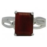 Step Cut 2.62 ct Natural Ruby & Diamond Ring
