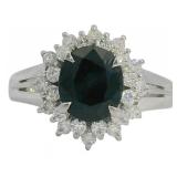 Platinum 1.83 ct Natural Sapphire & Diamond Ring