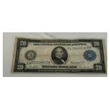 1914 Blue Seal  $20 Large Bank Note