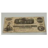 1863 $100 Confederate States Bank Note