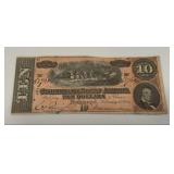 1864 $10 Confederate States Bank Note