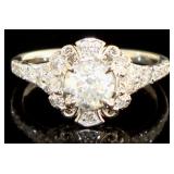 14k White Gold 1.55 ct Round Cut Diamond Ring