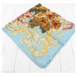 Chanel Coco Mark Floral Pattern Scarf 100% Silk