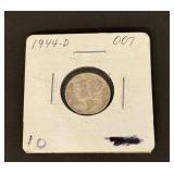 1944 - Denver Mint Mercury Silver Dime