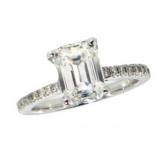 14k Gold 2.48 ct Emerald Cut Lab Diamond Ring