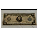 1914 Blue Seal  $10 Large Bank Note