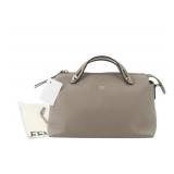 Fendi By The Way Greige Leather Handbag