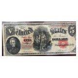 1907 $5 US Legal Tender Bank Note