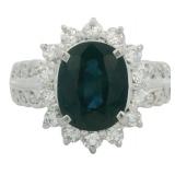Platinum 2.53 ct Natural Sapphire & Diamond Ring