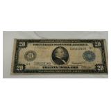 1914 Blue Seal  $20 Large Bank Note