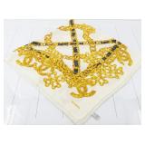 Chanel Vintage Classic Large Scarf 100% Silk