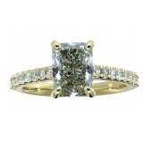 14k Gold 2.24 ct Radiant Cut Lab Diamond Ring