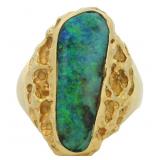 18kt Gold 2.52 ct Boulder Opal Solitaire Ring