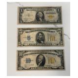 1934-1935 North Africa Silver Cert $1, $5 $10 Bill