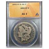 1892 Carson City Morgan Silver Dollar