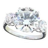 14kt Gold 6.26 ct Round VS Lab Diamond Ring