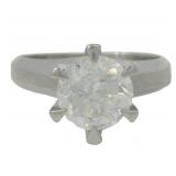Platinum 2.12 ct Round Natural Diamond Ring