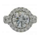 14kt Gold 4.16 ct Round Cut VS Lab Diamond Ring