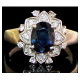 Platinum 2.24 ct Natural Sapphire & Diamond Ring
