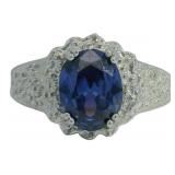 Oval 2.23 ct Tanzanite & Diamond Ring