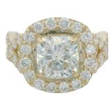 14kt Gold 3.49 ct Cushion Cut VS Lab Diamond Ring