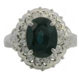 Platinum 2.54 ct Natural Sapphire & Diamond Ring