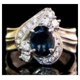 Platinum 1.64 ct Natural Sapphire & Diamond Ring