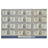 1934 Green Seal $5 Federal Reserve Note Lot