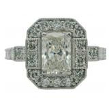 14kt Gold 2.49 ct Radiant Cut VS Lab Diamond Ring