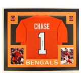 Autographed Ja'Marr Chase Custom Framed Jersey