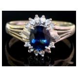 Platinum 2.03 ct Natural Sapphire & Diamond Ring