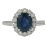Platinum 1.88 ct Natural Sapphire & Diamond Ring