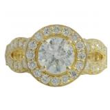 14kt Gold 2.74 ct Round VS Lab Diamond Ring