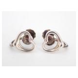 Tiffany & Co. Open Heart Silver Earrings