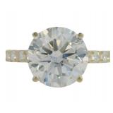 14kt Gold 5.32 ct Round Lab Diamond Ring