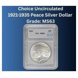 MS63 1921-1935 Peace Silver Dollar
