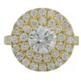 14kt Gold 3.01 ct Round VS Lab Diamond Ring