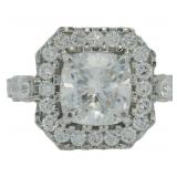 14kt Gold 3.62 ct Cushion Cut Lab Diamond Ring