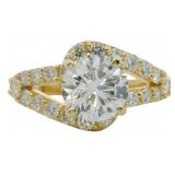 14kt Gold 2.67 ct Round VS Lab Diamond Ring