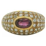 18k Gold 1.32 ct Natural Ruby & Diamond Ring