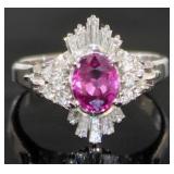 Platinum 1.85 ct GIA Pink Sapphire & Diamond Ring