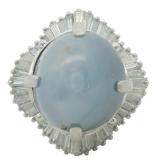 Platinum 22.14 ct Star Sapphire & VS Diamond Ring