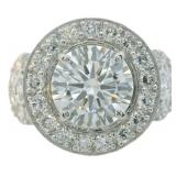 14kt Gold 4.38 ct Round Cut VS Lab Diamond Ring