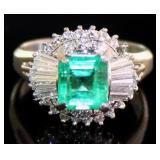 Platinum 2.31 ct Natural Emerald & VS Diamond Ring