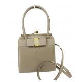 Ferragamo Taupe Vala Ribbon Shoulder Bag