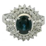 Platinum 1.51 ct Natural Sapphire & Diamond Ring