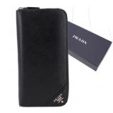 PRADA Black Saffiano Long Wallet
