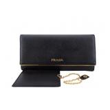 PRADA Black Leather Designer Wallet