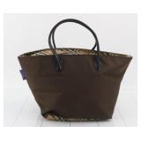 Burberry BLUE LABEL Nylon MM Brown Tote Bag