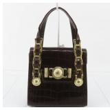 Versace Embossed Leather Handbag
